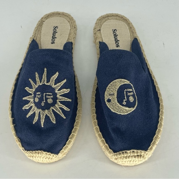 SOLUDOS NEW DAY AND NIGHT ESPADRILLE MULE SNEAKER ESPADRILLES MIDNIGHT CANVAS - Picture 2 of 7
